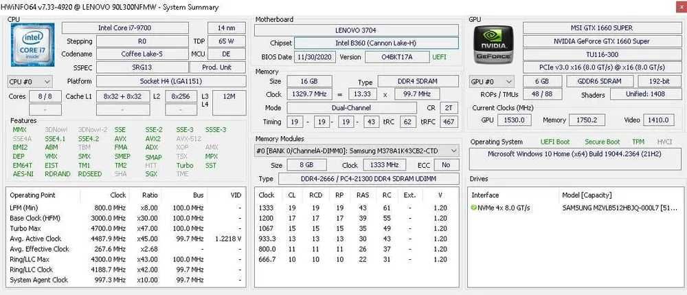 Desktop Gaming Lenovo Legion T530 cu procesor i7-9700 pana la 4.70 GHz