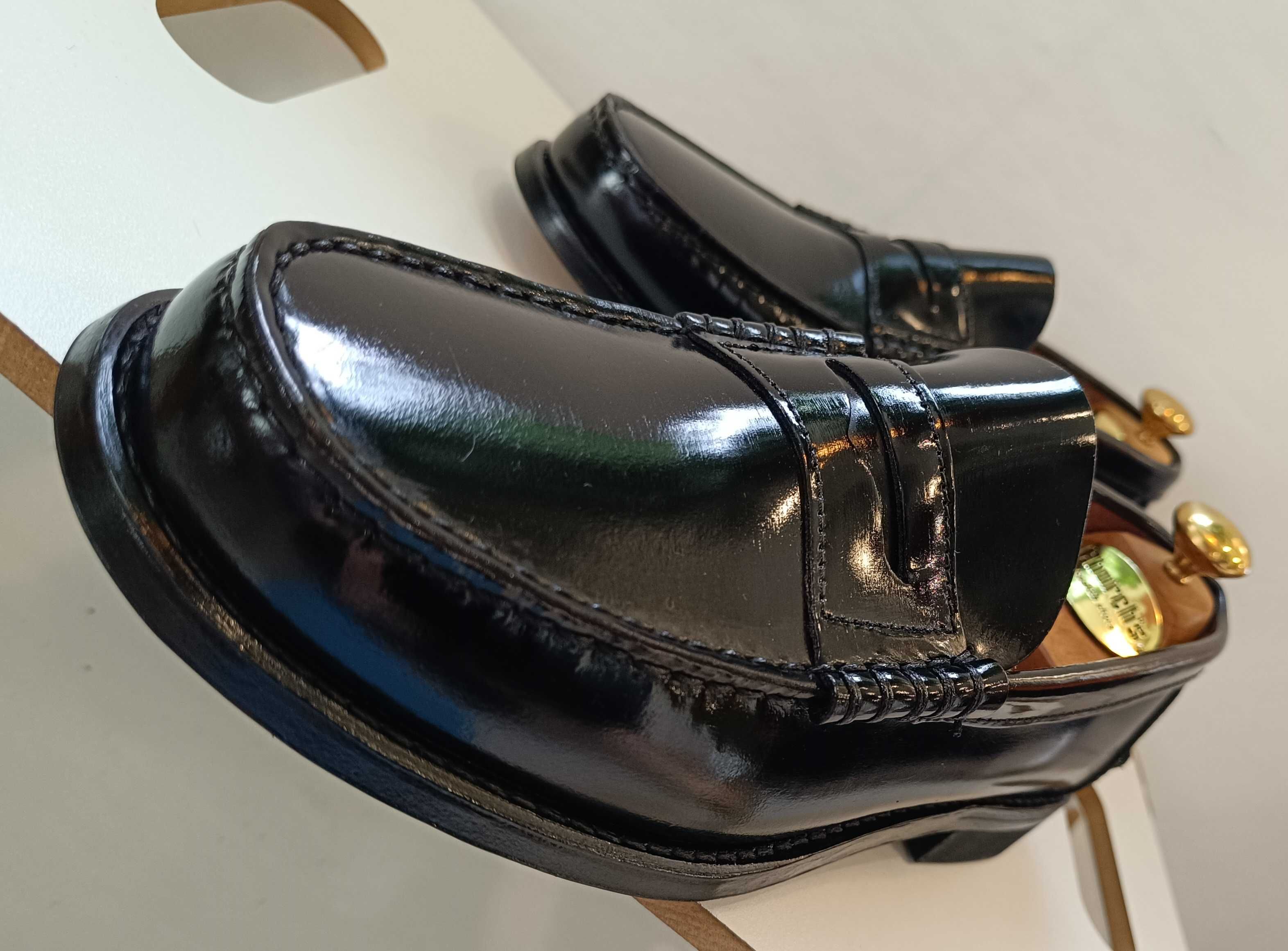 Pantofi loafer penny 41 de lux Texter NOI lucrati manual piele natural