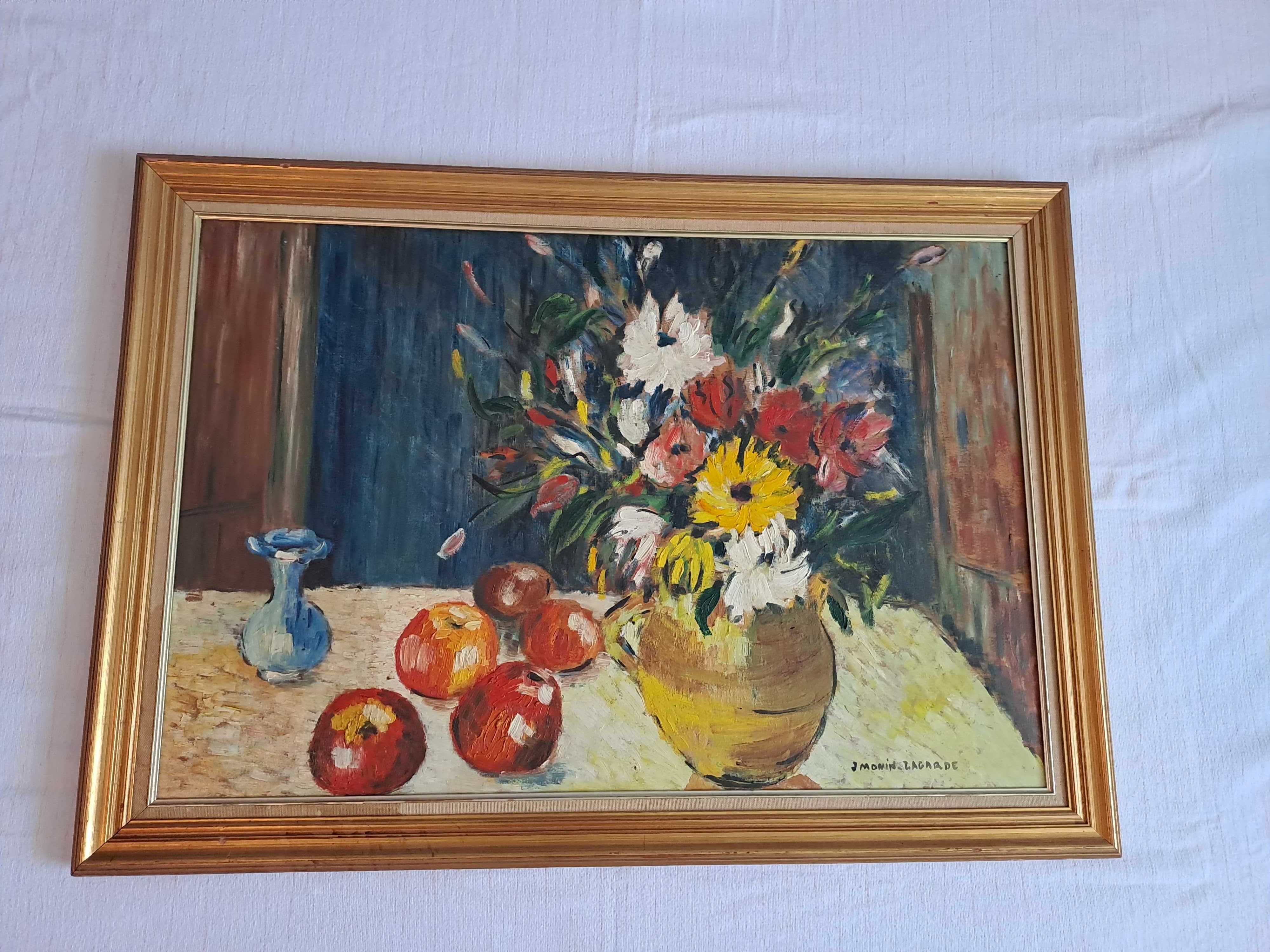 tablou pictura pe placaj 83/59 cm semnat