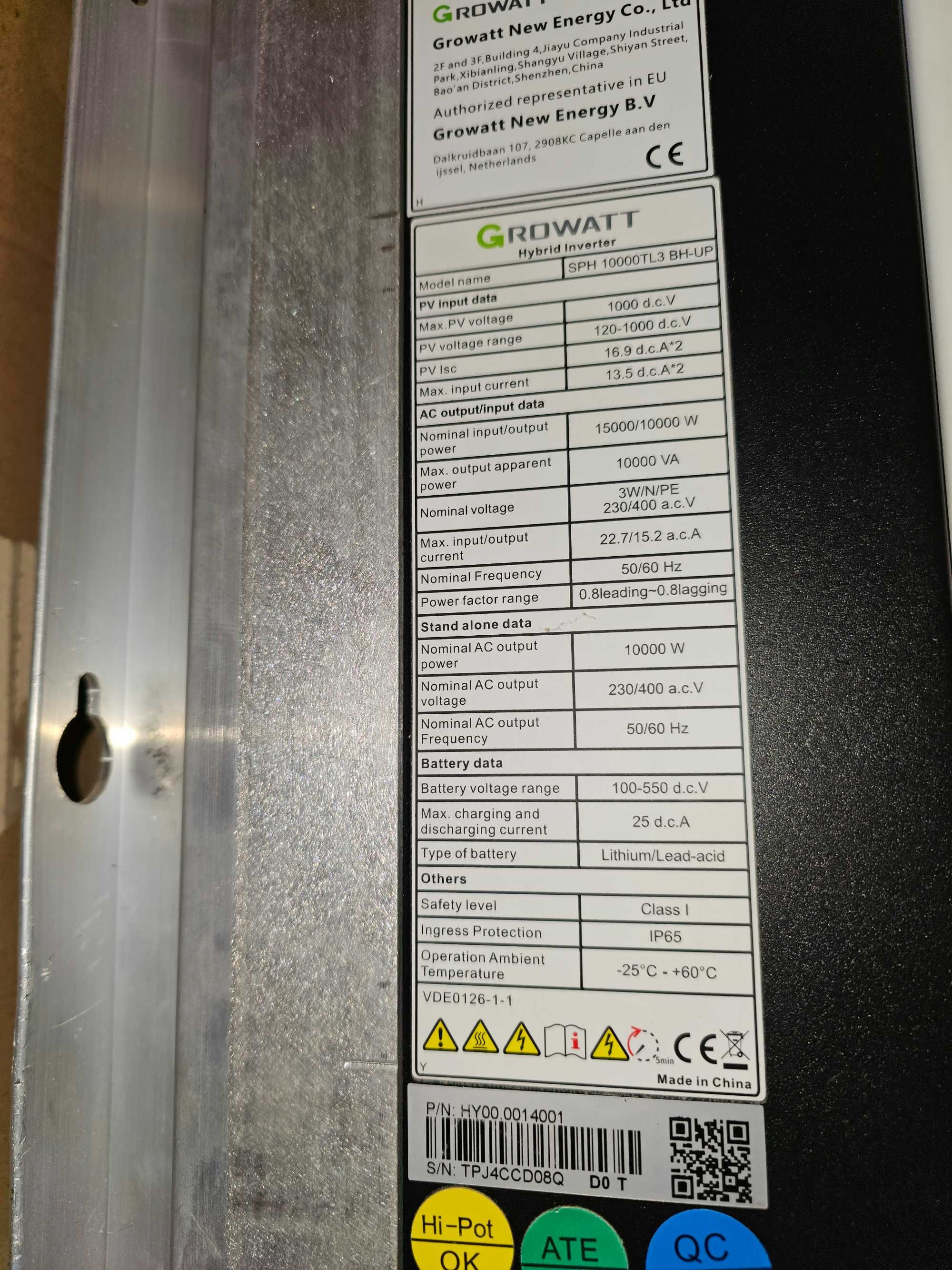 Трифазен хибриден инвертор Growatt SPH 10000TL3 BH-UP