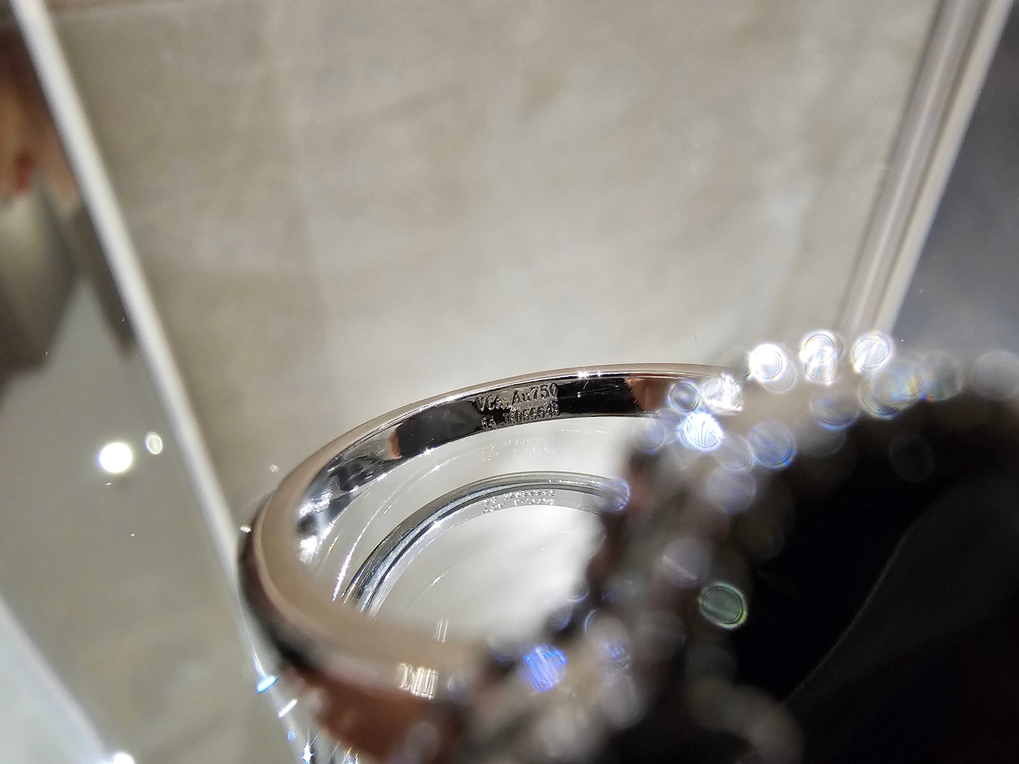 Van Cleef & Arpels VCA Silver Onyx Alhambra Clover Дамски Пръстен
