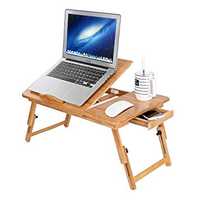 Бамбукова маса за лаптоп, маса за лаптоп с  2бр. охладителя, 2 размера