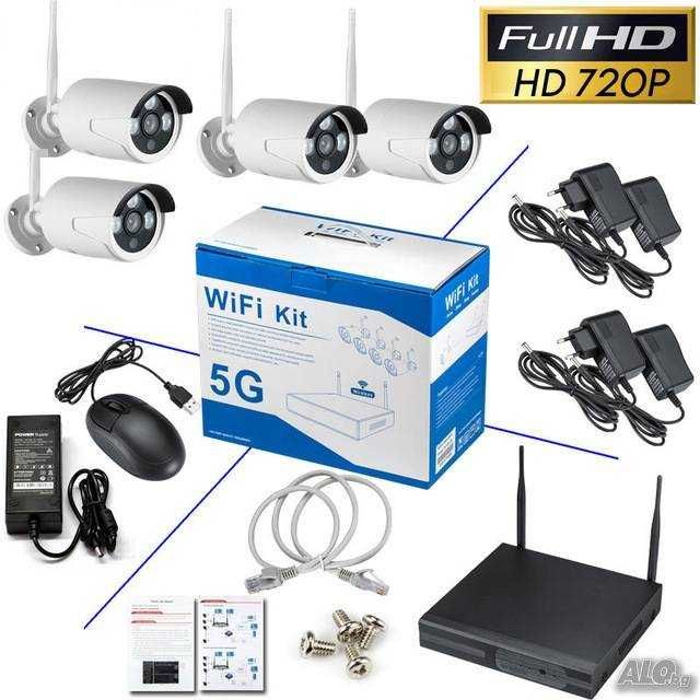 ***ПРОМОЦИЯ*** WiFi Kit 5G - CCTV Пълен Комплект с 4 безжични камери