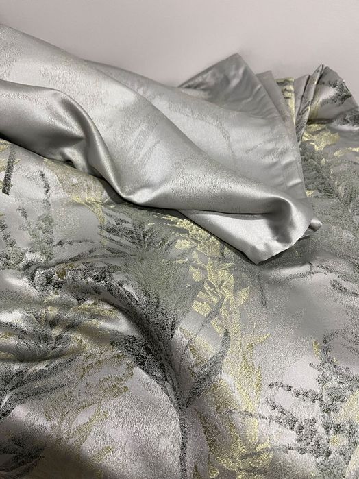 Нова уникална завеса сребро и резеда