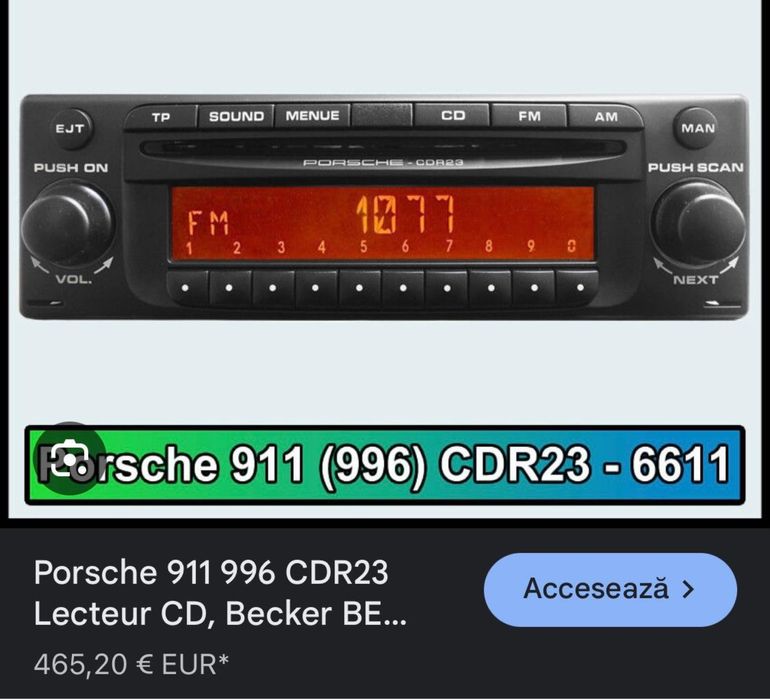 Cd Player auto Becker Porsche CDR 23 BT Usb