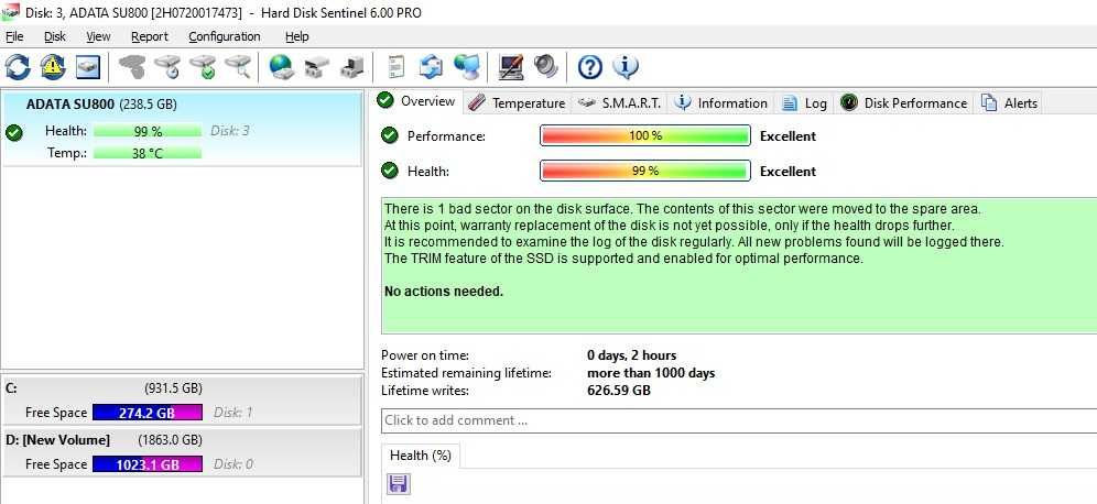Solid State Drive (SSD) ADATA Ultimate SU800, 256GB, 2.5", SATA III