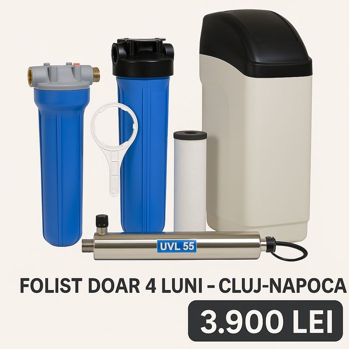 Sistem complet de dedurizare și filtrare apa