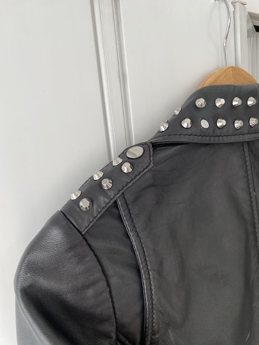 Geaca biker de piele Mango, XS