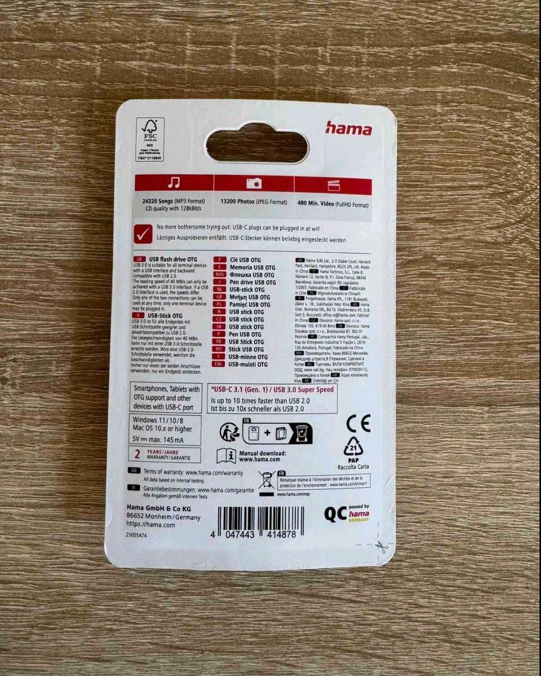 Hama двустранна флаш памет C-Laeta 128GB USB3.0/3.1