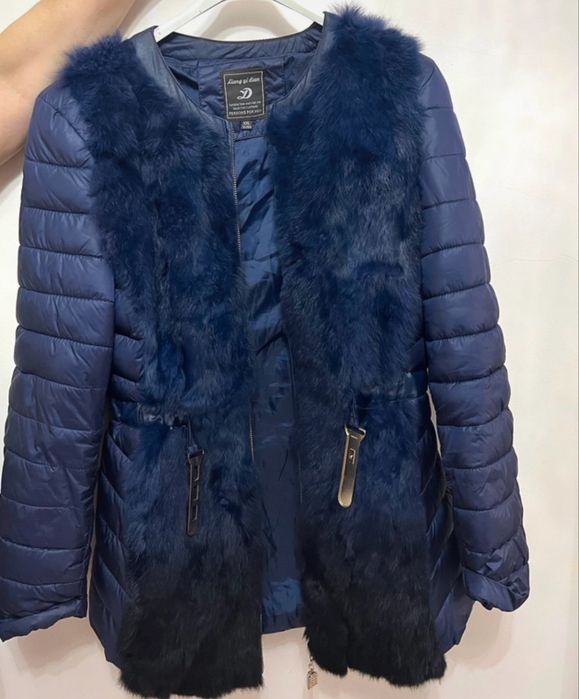 Geaca cu  blana naturala de vulpe