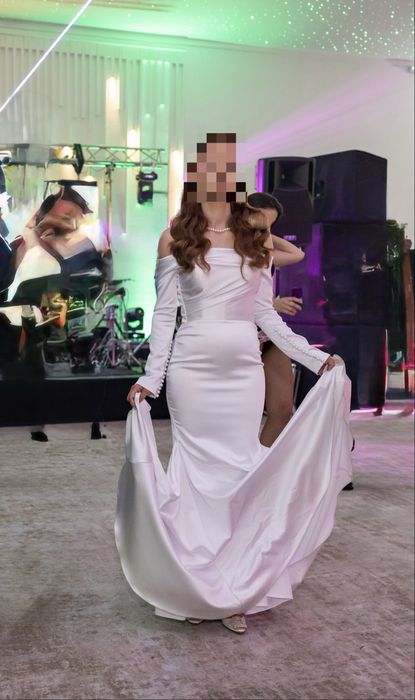 Rochie de mireasa matase si voal