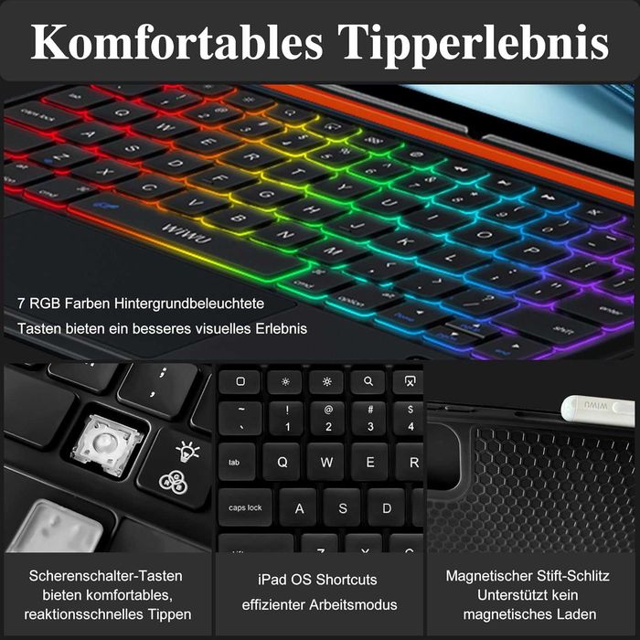 Husa iPad Air 11  inch      3 in 1 cu tastatura si touch pad