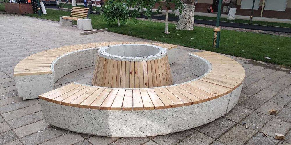 Скамейки без спинки с спинки Лофт Урна Ландшафт дизайн