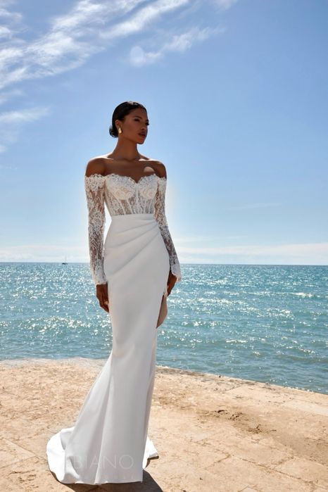 Rochie de mireasa Gabbiano 2in1 -dantela Chantilly si fusta detasabila