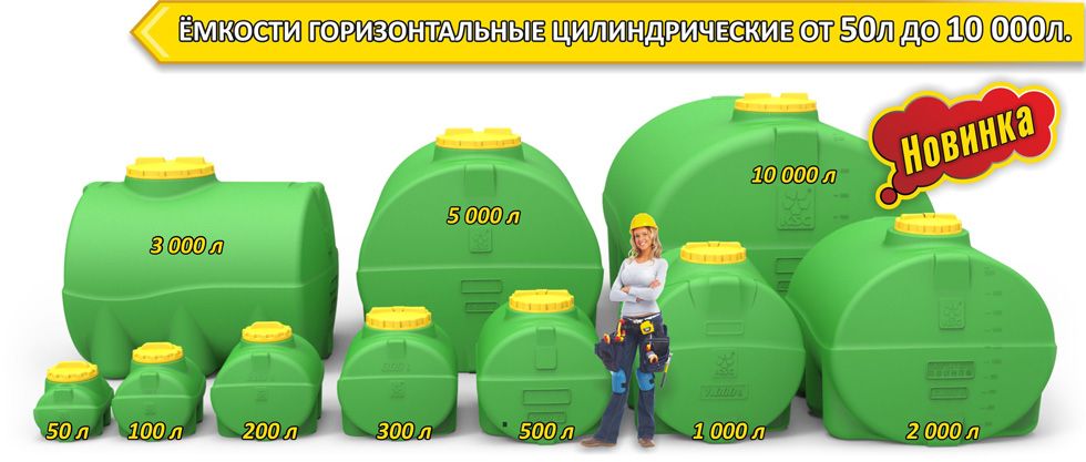 Емкости,баки для воды, диз топлива, 50л до 10000л.