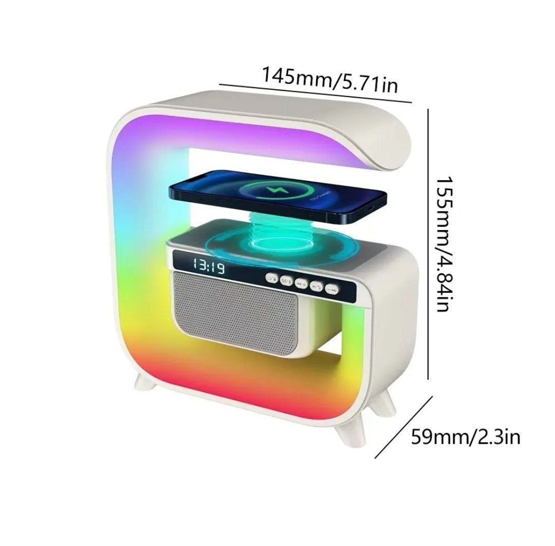 Смарт калонка с беспроводной зарядной станцией  Bluetooth, USB