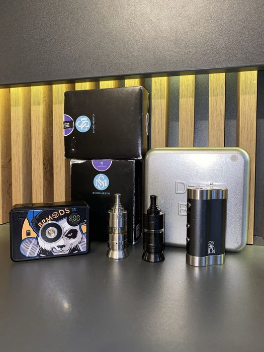 Kayfun X 22mm Silver & Black, Dicodes Dani Mini, BP Mods Futon OHM Tab