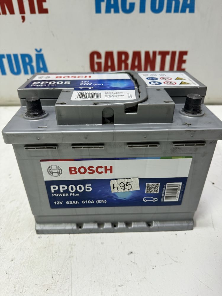 Baterie acumulator auto 12V 63Ah 610A Bosch Albastru PP005 Power Plus