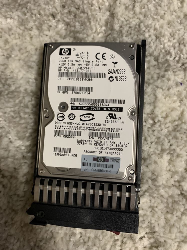 HP 72GB 10000RPM SAS 3Gbps HotSwap 2.5"