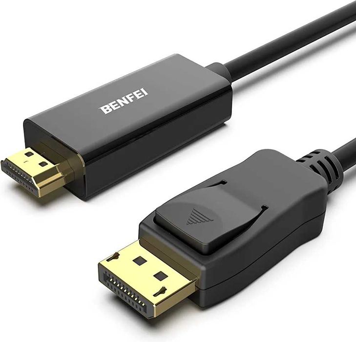 BENFEI 6ft DisplayPort към HDMI кабел мъжки адаптер, позлатен кабел