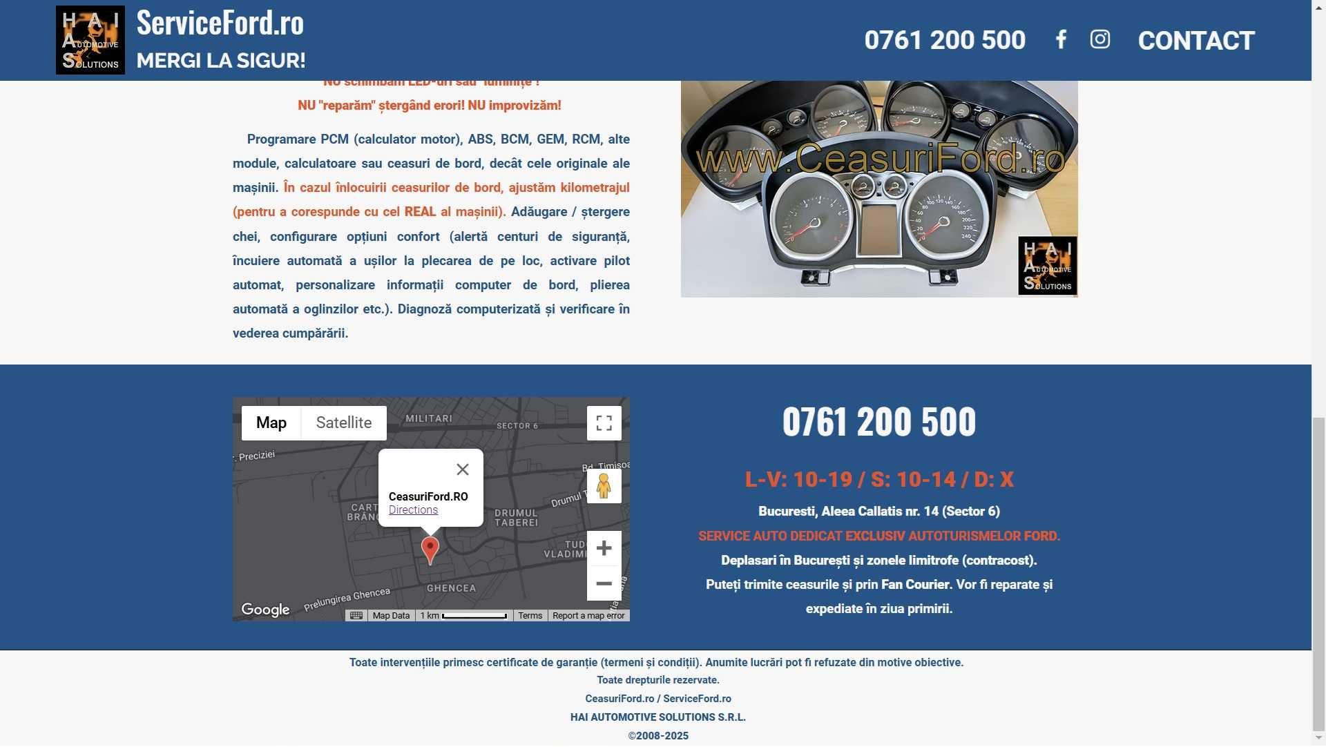 REPARATII ceasuri de bord FORD C-Max Focus Galaxy Kuga Mondeo S-Max