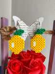 Cercei handmade lămâie din mărgele Hama