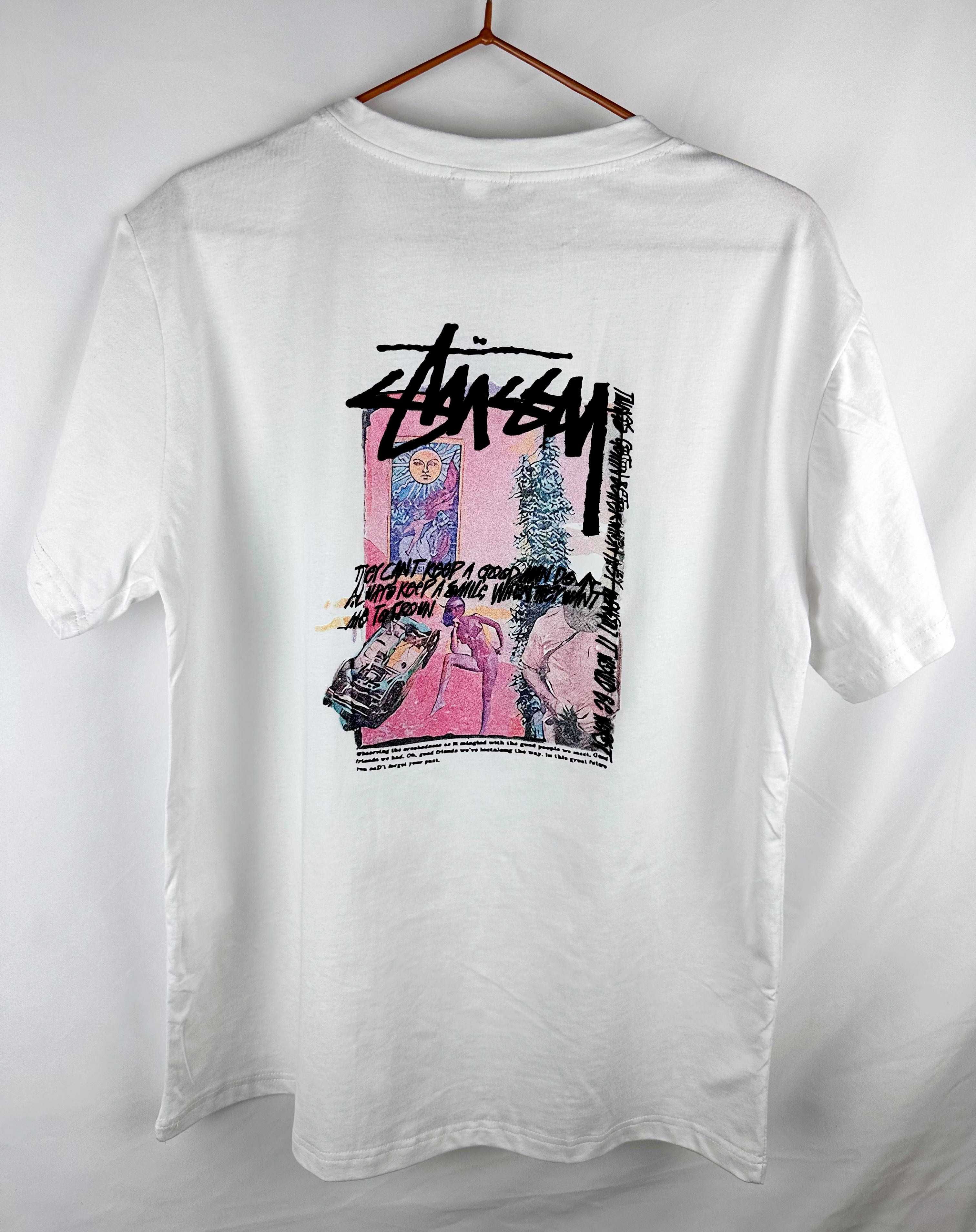 Футболка STUSSY ХБ / Белый,Черный