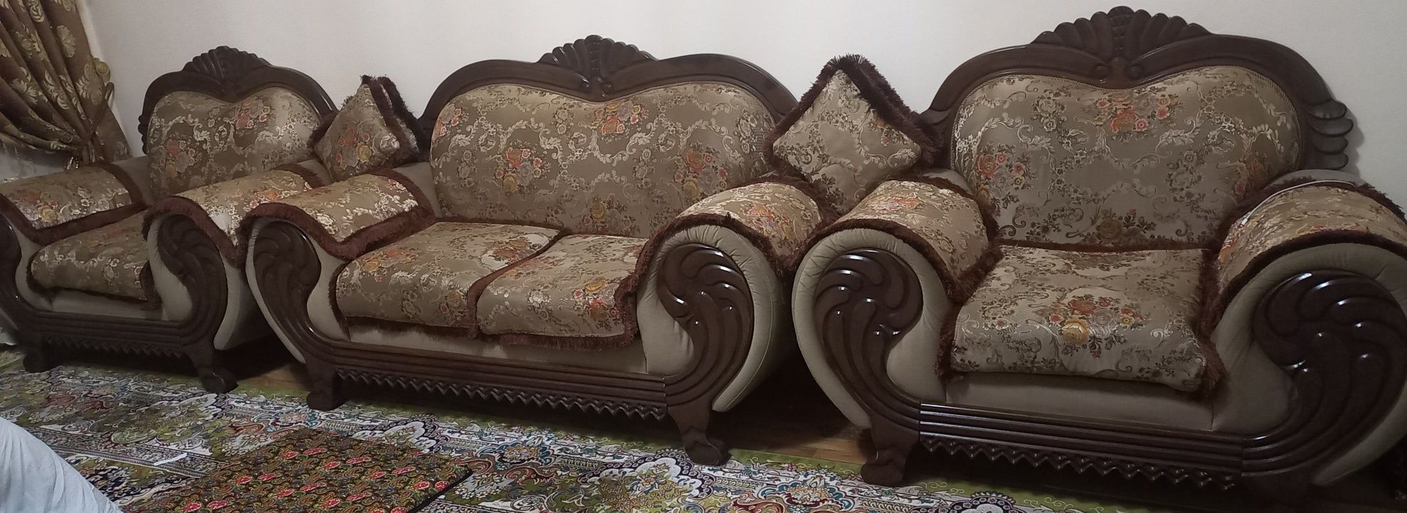 Qandil parda ugalok kreslo stol stil komplekt