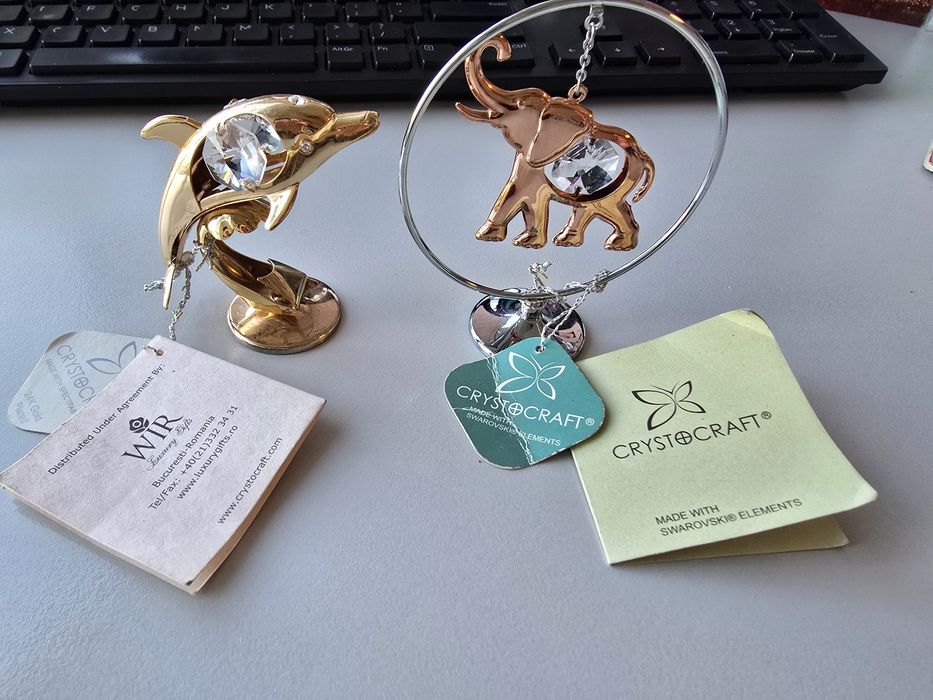 Figurine metalice cu cristale STRASS Swarovski placate cu Aur 24K