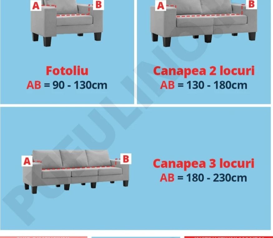 Huse catifea elastica pentru canapea de 2 și 3 locuri