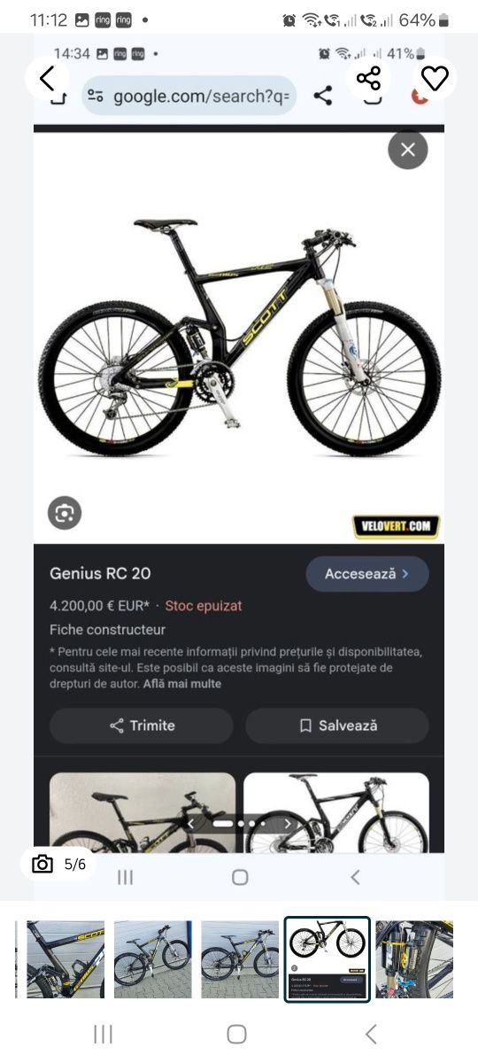 Bicicletă/mountain bike Scott Genius RC 20 Full
suspension /Carbon