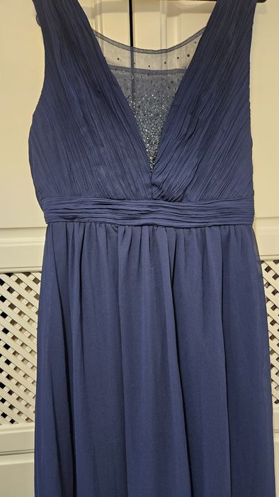 Тъмносиня дълга официална рокля М размер Chi Chi London