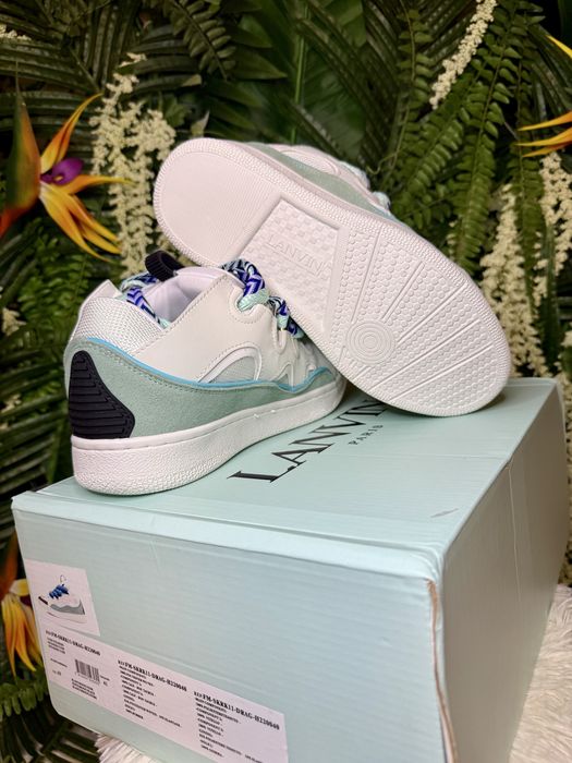 Lanvin Curb Suede Blue White