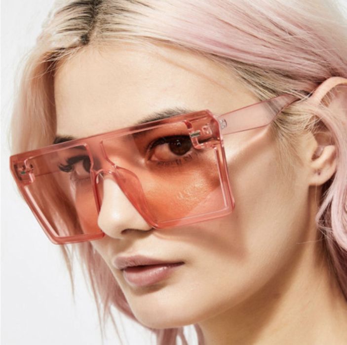 Ochelari de soare D13 (Daira-Shop.ro) negri roz patrati mari Unisex