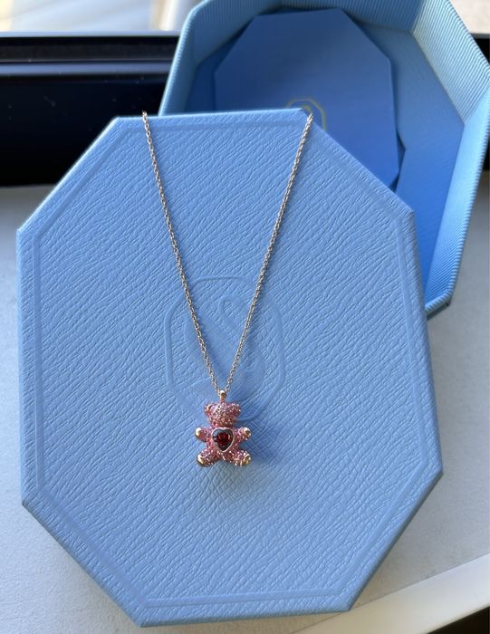 Swarovski - колие Teddy / Розово мече ( НОВО )