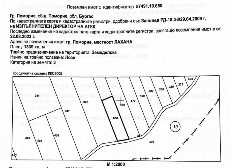 Парцел на първа линия в гр. Поморие, обл. Бургас