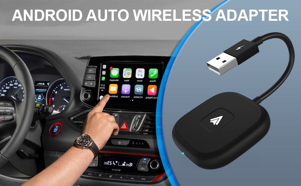 Android Auto Wireless cu adaptor USB la USB-C 5GHz WiFi 4.2 Bluetooth