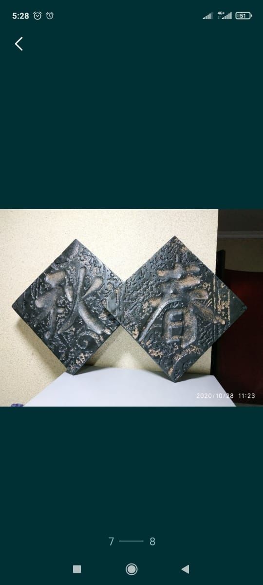 Панно Иероглифы 2 штуки размер 34см×34см