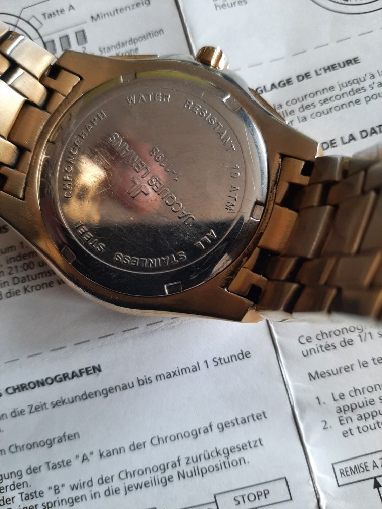 JACQUES LEMANS GENEVE  Позлатен уникален часовник.