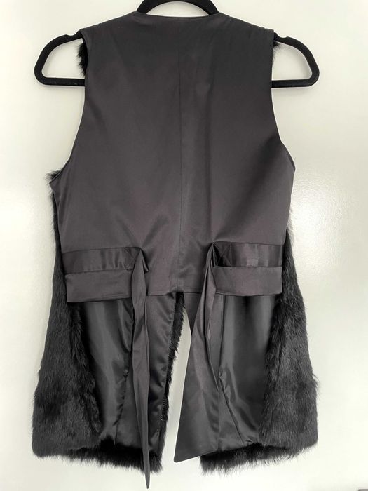 Vand vesta dama, neagra, cu blanita in fata si cordon, marime XS-M