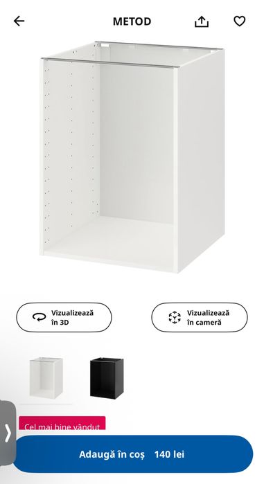 Corp dulap bucatarie method ikea + sertare + leduri - fara fronturi