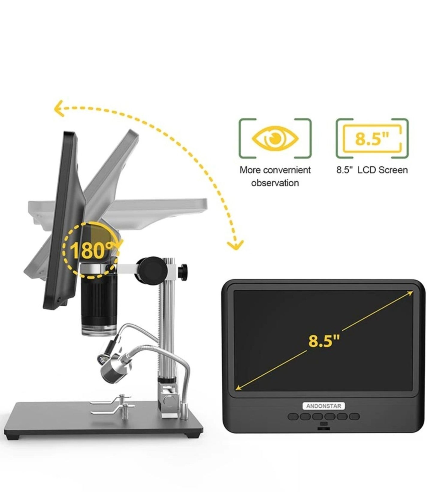 Microscop digital Afisaj LCD de 8,5 inchi, Marire 260X, Camera de 2 MP