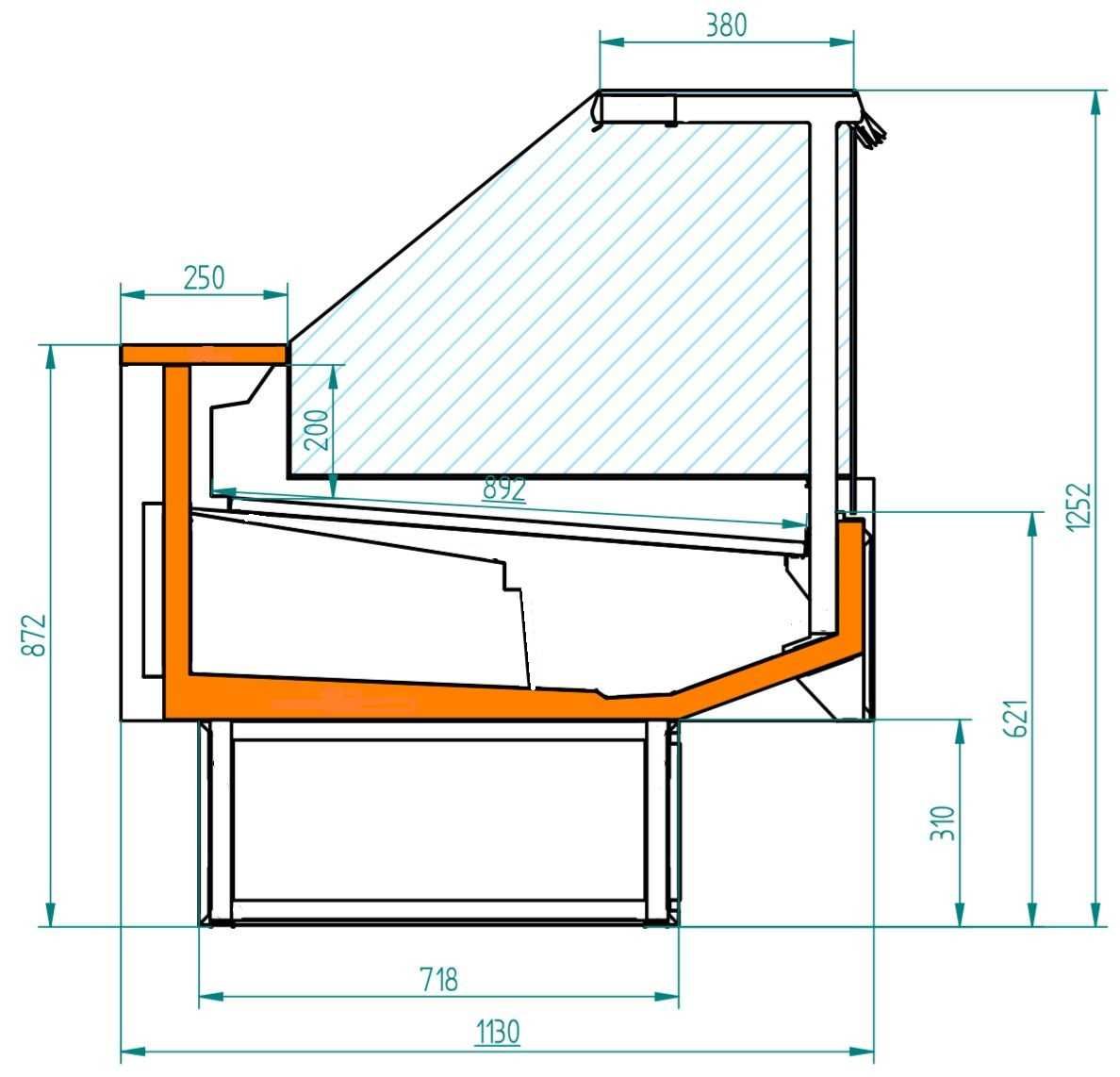 Vitrina Frigorifica Orizontala cu geam drept/ 3.20m/ NOU