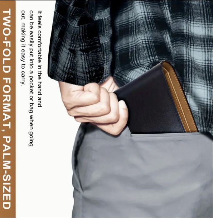 -15%Промоция•Елегантен и Изискан мъжки портфейл/Двуцветен естест. кожа