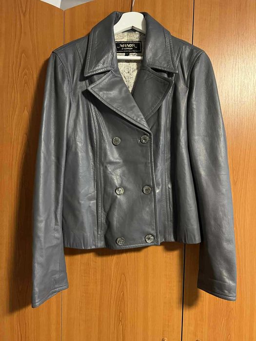 Geacă damă din piele gri – mărimea 36-38