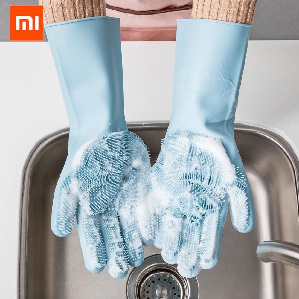 Силиконовые чистящие перчатки Xiaomi JJ Magic, нескользящие перчатки д