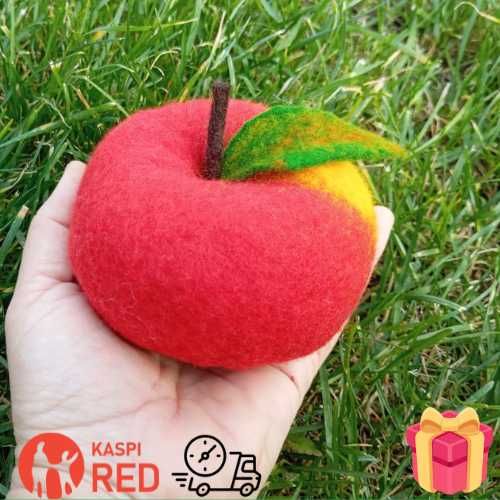 Яблоко шерстяное валяное декоративное сувенир символ города Алматы