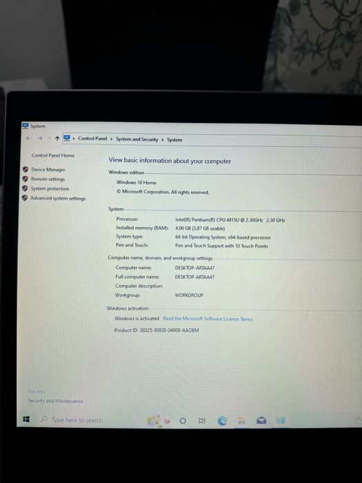 Laptop Lenovo Yoga 520 intel pentium