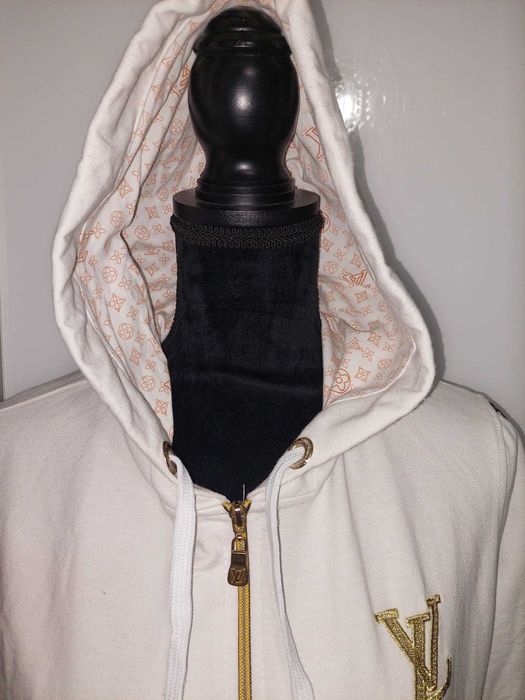 Jacheta Hanorac Louis Vuitton alb cu broderie aurie