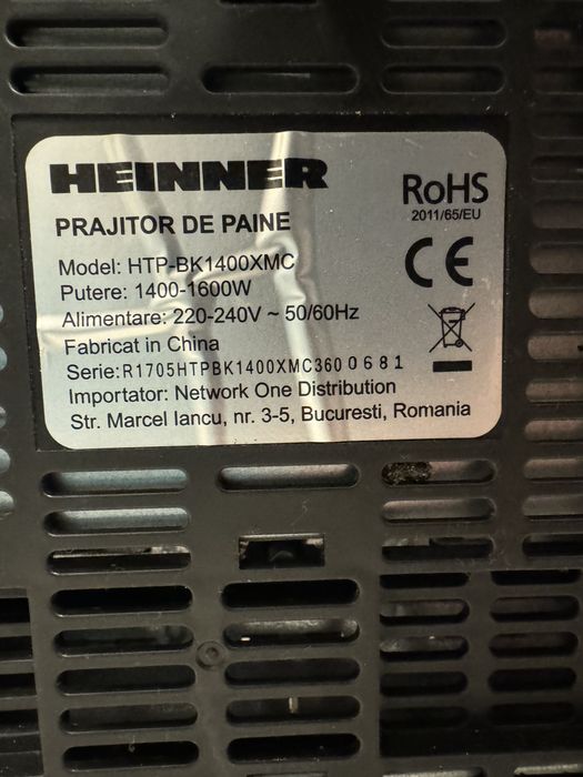 Prajitor dublu de paine - Heinner 4 felii